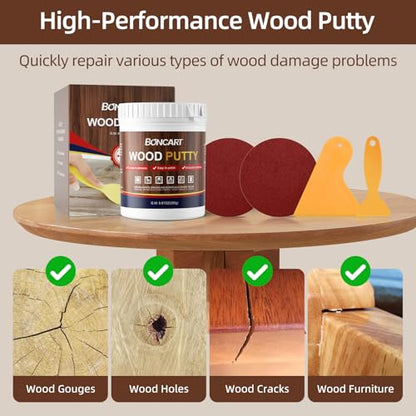 Boncart Wood Filler, 9.87 OZ Black Wood Putty - color: 9.87OZ Black