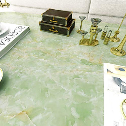 Livelynine Contact Paper for Countertops Kitchen Wallpaper for Walls Backsplash Green Marble Countertop Peel and Stick Waterproof Bathroom Counter Top Covers Desk Table Wrap，Emerald Marble 15.8x78.8 - size: 15.8" x 78.8"