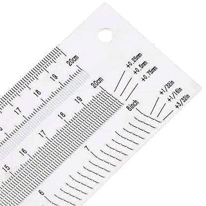 YWBL-WH T-Type Marking Ruler, 8 Inch Stainless Steel - size: 8 inches