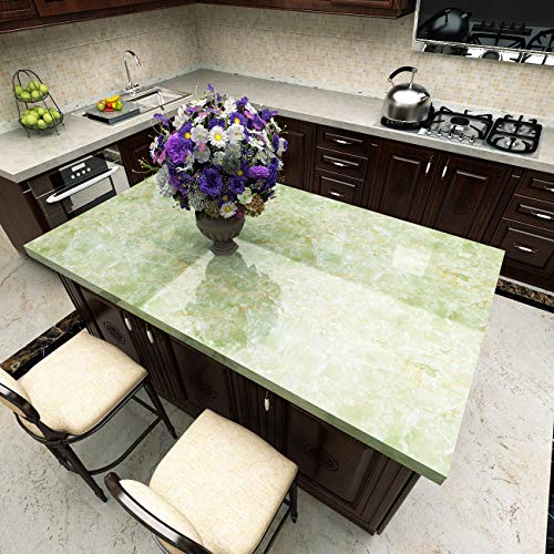Livelynine Contact Paper for Countertops Kitchen Wallpaper for Walls Backsplash Green Marble Countertop Peel and Stick Waterproof Bathroom Counter Top Covers Desk Table Wrap，Emerald Marble 15.8x78.8 - size: 15.8" x 78.8"