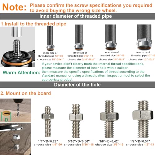 5 Inch Stem Casters Set of 4 Heavy Duty 1/2"-13x1 Threaded Caster Wheels - color: Orange, size: 5in(1/2"-13)