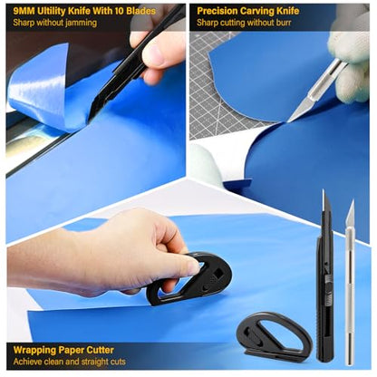 Gomake 10M Knife Less Vinyl Wrap Tools Kit Window Tint Tool Car Wrapping