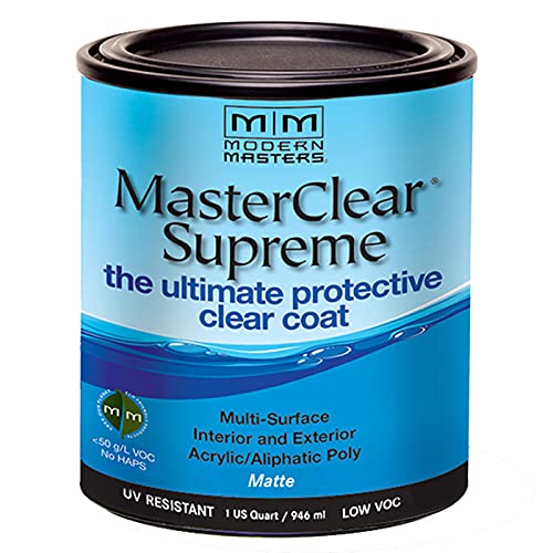 4-Pack of 1 qt Modern Masters MCS901 Clear MasterClear Supreme Protective Clear Coat, Matte - size: 1 Quart (Matte)