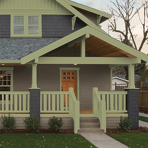 Glidden Total Exterior Paint & Primer All-in-One, Pine Trail/Green, Semi-Gloss, 1 Gallon - color: Pine Trail, size: 128 Fl Oz (Pack of 1)