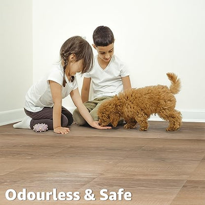 Art3d 30-Pack Peel and Stick Vinyl Floor Planks, 12" x 12", Light Brown Ash - color: Light Brown