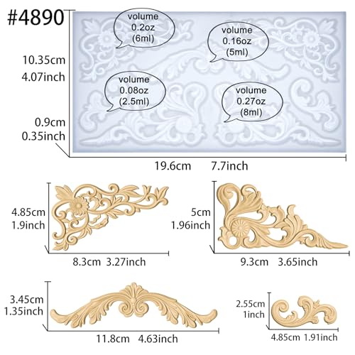 Art Molds Rococo Embellishment for Polyclay Air Dry Clay Plaster - color: Rococo Embellishment