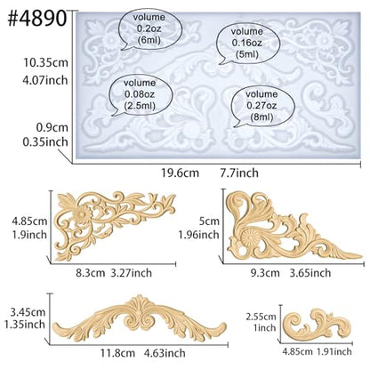 Art Molds Rococo Embellishment for Polyclay Air Dry Clay Plaster - color: Rococo Embellishment