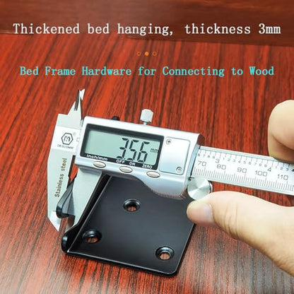 Bed Rail Brackets Bed Frame Hardware Black - color: Black, size: Small