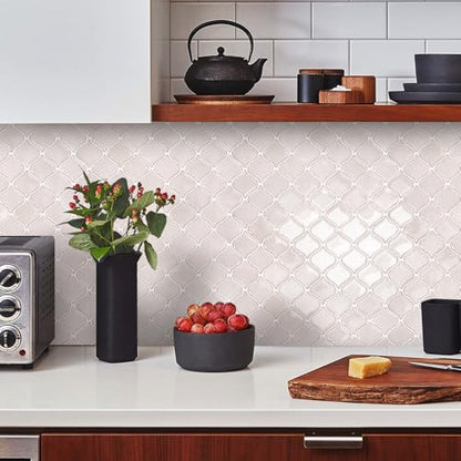 STICKGOO Arabesque Peel and Stick Backsplash Tile for Kitchen, Pink Grey - color: Pink Grey