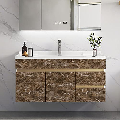 Brown Marble Contact Paper Granite Peel and Stick Countertops Self-Adhesive - size: 17.7" x 118.1"