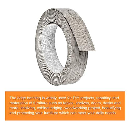 uxcell Edge Banding, 3/4 Inch x 9.84ft Pre-Glued Wood Veneer Edging Iron-on Flexible Edge Banding for Cabinet Repair Furniture Restoration, Brown Oak - size: 3/4 Inch x 9.84ft