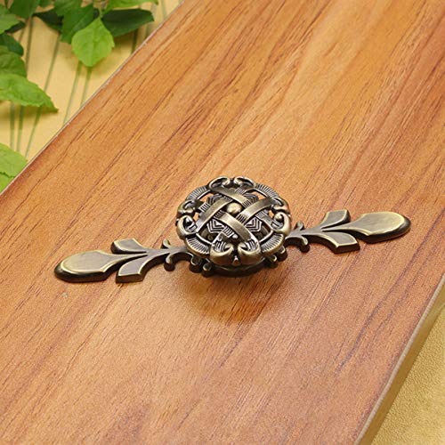 HUAMULAN Alloy Knobs Petal Cabinet Pulls with Zinc Alloy Back Plate 10 Pack - color: HRJ251-TongXiao-10PCS