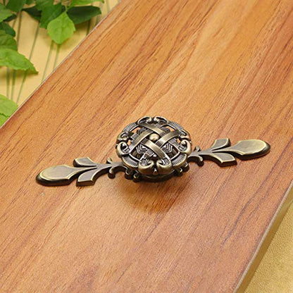 HUAMULAN Alloy Knobs Petal Cabinet Pulls with Zinc Alloy Back Plate 10 Pack - color: HRJ251-TongXiao-10PCS