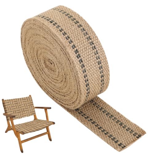 NATGAI Craft Jute Webbing Tape, 2" Width 10 Yards Width 3.5" Roll with Black Line - size: 2" x 10 Yards (Black Line)