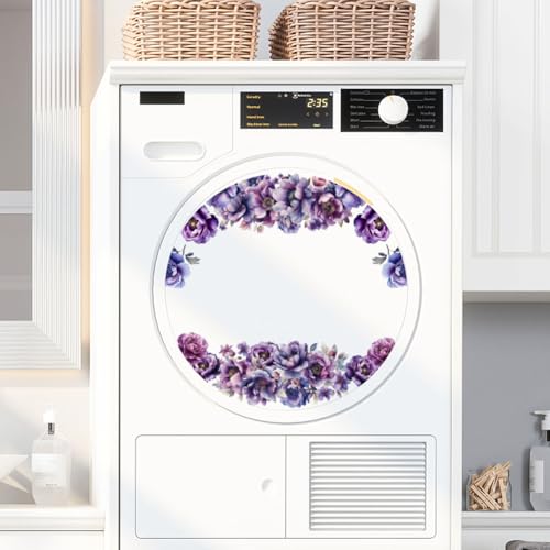 OLYCRAFT 3Pcs/Set Purple Flower Rub on Transfers for Furniture and Craft 6x12 Inch Peony Furniture Decal Transfer Sticker Rub on Decal with 1pc Scraper for Scrapbook Window Home Decoration - style: Purple Flower
