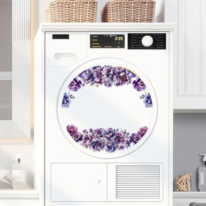 OLYCRAFT 3Pcs/Set Purple Flower Rub on Transfers for Furniture and Craft 6x12 Inch Peony Furniture Decal Transfer Sticker Rub on Decal with 1pc Scraper for Scrapbook Window Home Decoration - style: Purple Flower