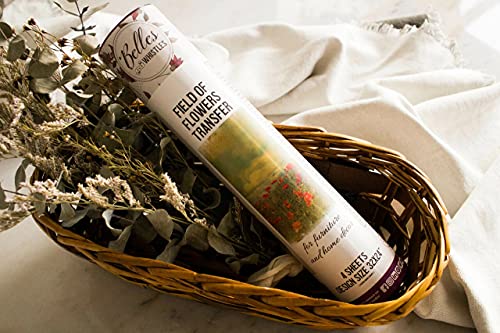 Dixie Belle Belles & Whistles Transfer - Field of Flowers - 24.8” x 38.8” Sheet - Rub On Decorative Transfer for Crafts, Furniture, DIY - Crafting Design - size: Field of Flowers