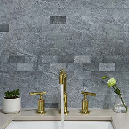 Art3d Peel and Stick Backsplash, Stick on Wall Tile, 10-Pack, Blue Grey - color: Blue Gray 10pcs