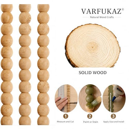 18-Pack 15.75 Inch Unfinished Beaded Wood Trim Molding (Wide 20mm) - size: 20mm