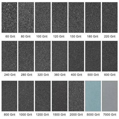 HARFINGTON 18pcs Sandpaper 3000 5000 7000 High Grit 9 x 3.6 Inch Silicon Carbide Abrasive Wet Dry Sanding Sheets for Wood Finishing, Metal Sanding, Automotive Polishing