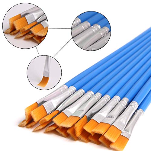 DECYOOL 60 Pcs Flat Paint Brushes Bulk, Small Paint Brush Set for Painting - style: Flat Brushes