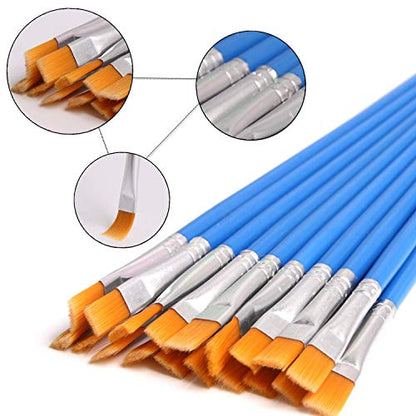 DECYOOL 60 Pcs Flat Paint Brushes Bulk, Small Paint Brush Set for Painting - style: Flat Brushes