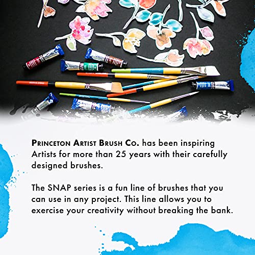 Princeton Snap! White Taklon Angled Paintbrush: 1 inch - size: Size 1 inch, style: Angle Shader