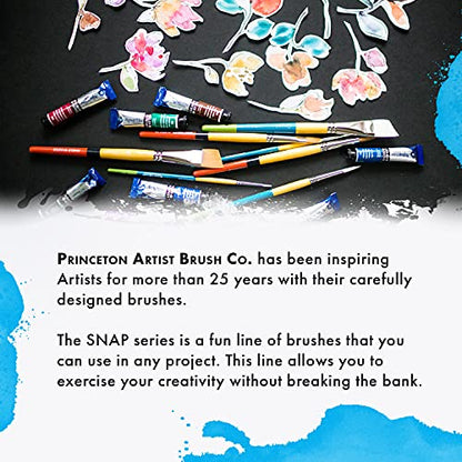 Princeton Snap! White Taklon Angled Paintbrush: 1 inch - size: Size 1 inch, style: Angle Shader