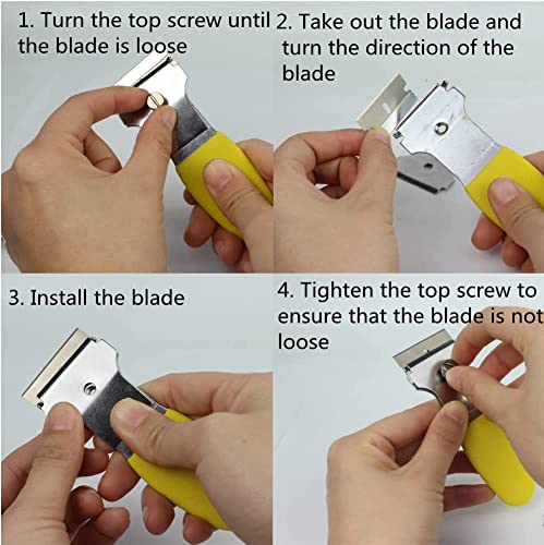 Multi-Purpose Scraper Tool 2 Pack – Metal Razor Blade Scraper Set with 10 Extra Blades, Non Scratch Scraper for Glass Stove Top, Paint Removal, Caulk Remover, Sticker Decal Adhesive Spealloy - size: Small