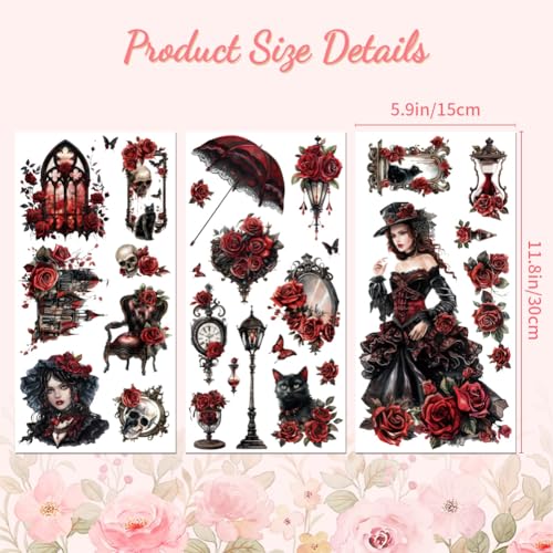 Peacoblue Gothic Rub On Transfers for Furniture Craft 6"x12" - style: Gothic