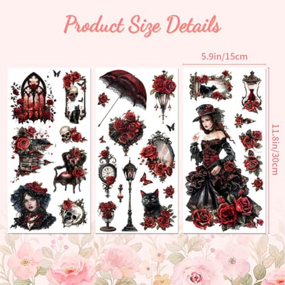 Peacoblue Gothic Rub On Transfers for Furniture Craft 6"x12" - style: Gothic