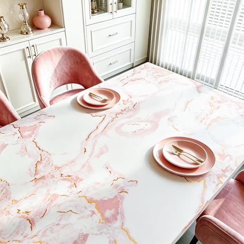 15.7x317 Marble Peel and Stick Wallpaper Pink Contact Paper Marble Pink White and Gold Wallpaper Renter Friendly Vinyl Countertop Wrap for Kitchen Cabinets Doors Desk Waterproof Removable
