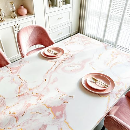 15.7x317 Marble Peel and Stick Wallpaper Pink Contact Paper Marble Pink White and Gold Wallpaper Renter Friendly Vinyl Countertop Wrap for Kitchen Cabinets Doors Desk Waterproof Removable