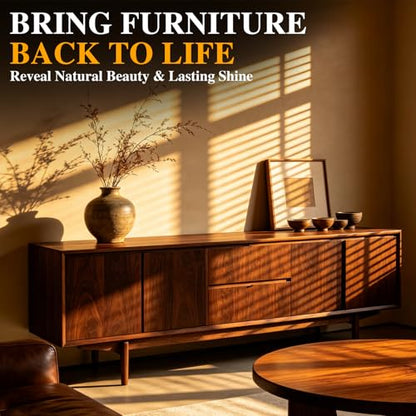 Botou Furniture Balm, Wood Scratch Repair & Polishing Wax, Natural Wood Conditioner for Furniture Table Countertop, Prevent Cracking & Restore Luster, 3.52oz/1 Set