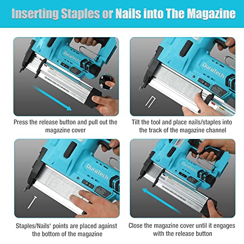 DURATECH 20V 18GA Cordless Brad Nailer & Staple Gun