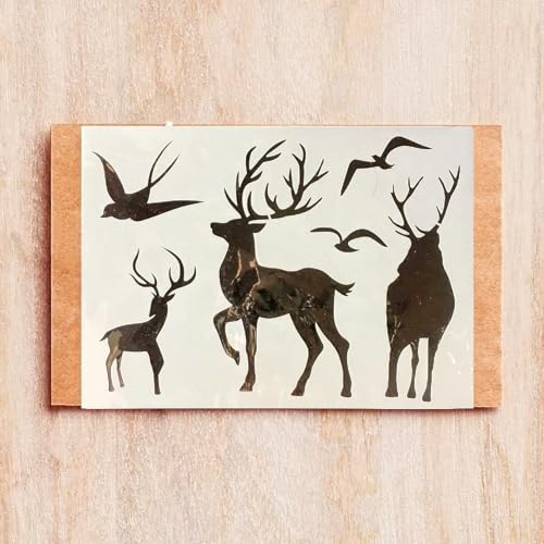 TIAMECH A4 Reusable Elk Reindeer Stencil for Painting - style: Elk Reindeer
