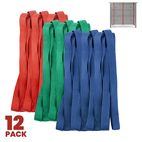 Kitchentoolz Moving Rubber Bands for Furniture & Moving Blankets - 12 Pack - size: 12-Pack Variety