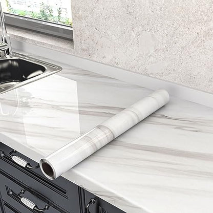 Sevalo Marble Contact Paper Peel and Stick Countertop Waterproof 15.7×512” - size: 17.5“×512”
