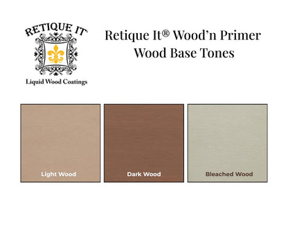 Retique It Wood'n Primer - Paint it then stain it - Stainable Wood Fiber Paint (Dark Wood, Medium) - color: Dark Wood, size: 16 Fl Oz (Pack of 1)