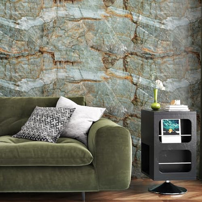 Wallercity Matte Blue/Brown Marble Contact Paper for Table Top Peel and Stick Countertops Granite Wallpaper for Bathroom Kitchen Cabinets Cupboards Waterproof Removable Vinyl Wrap for Desk 24x118 in - size: 24" x 118"