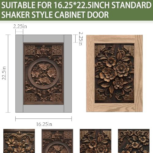 SUPERDANT 4Pcs Peel and Stick Cabinet Stickers for Furniture Makeover - color: Baroque-style Flowers Copper