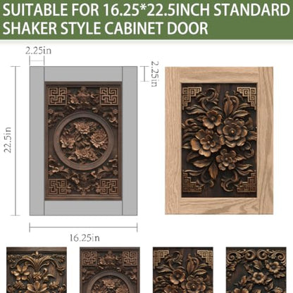 SUPERDANT 4Pcs Peel and Stick Cabinet Stickers for Furniture Makeover - color: Baroque-style Flowers Copper
