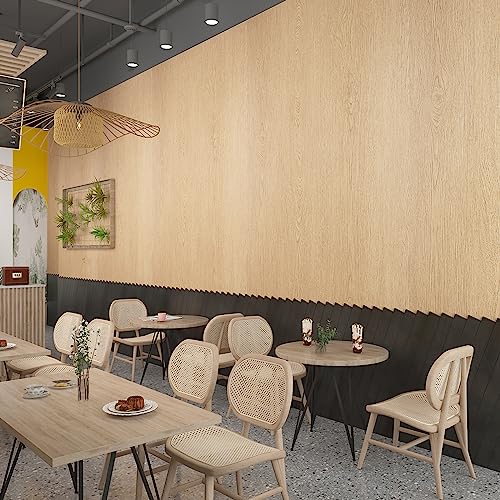 Extra Wide Wallpaper Peel and Stick Light Wood Contact Paper 31.5"x354" - color: Brown, size: 31.5" x 354.3"