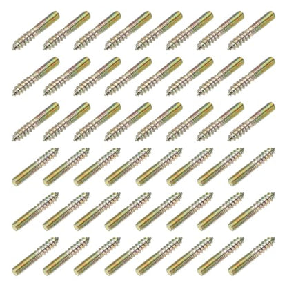 M4 Hanger Bolts, 1"(25mm) Length Double Headed Bolts Self-Tapping 4mm Screw Wood Dowel Screw Bolt Furniture Accessories - Fitting for (Wood Joint Furniture Legs) 48 Pcs - size: M4 x 25mm