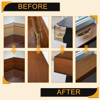 HARFINGTON Wood Grain Repair Tape 4" x 33ft Self Adhesive Repair Patch - color: Black Walnut, size: 4 Inch x 33ft