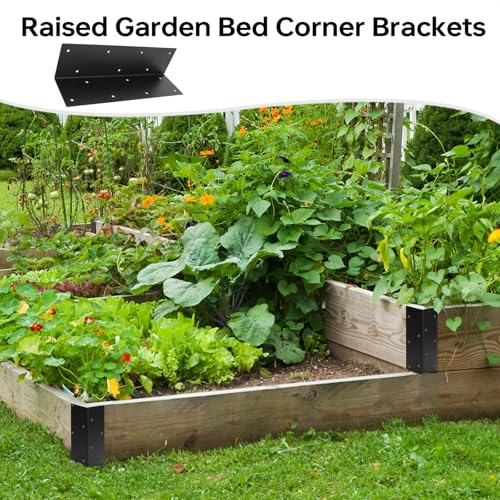 8 PCS Raised Garden Bed Corner Brackets for 10"-24" Height Wood Frame Bed