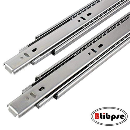 BT-6985 2 Pcs 3-fold Full Extension Ball Bearing Drawer Slides 4.5cm Width (10 inches) - size: 10 inches
