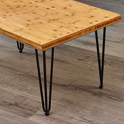 Home Soft Things Hairpin Metal Table Legs 15 Inch Legs for Furniture Coffee Bench Dining End Industrial Table Desk Set of 4 with Black Screws Adjustable Cushion Floor Protectors, 15" - size: 15"