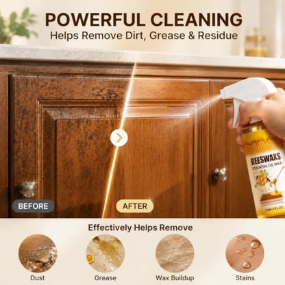 Beeswax Wood Polish & Cleaner Spray - Deep Restoring, Shine & Protect