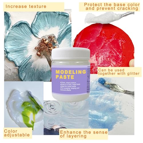 Clear Modeling Paste 10.14 oz/300ml, Acrylic Texture Paste with Art Tools - color: Transparent Texture Paste+Palette Knife+Scrapers Tools